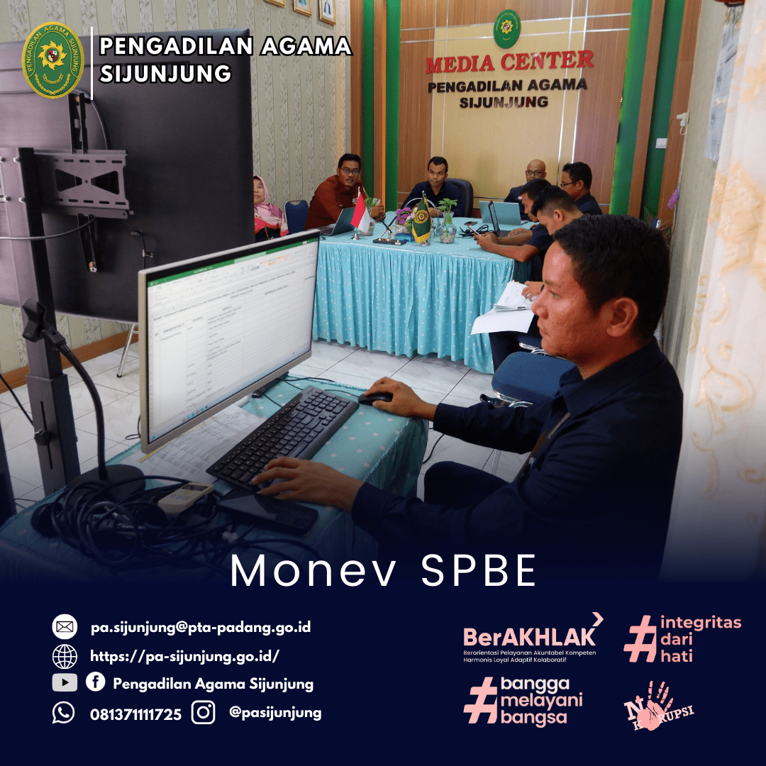 Monev Sistem Pemerintahan Berbasis Elektronik (SPBE) di Media Center Pengadilan Agama Sijunjung