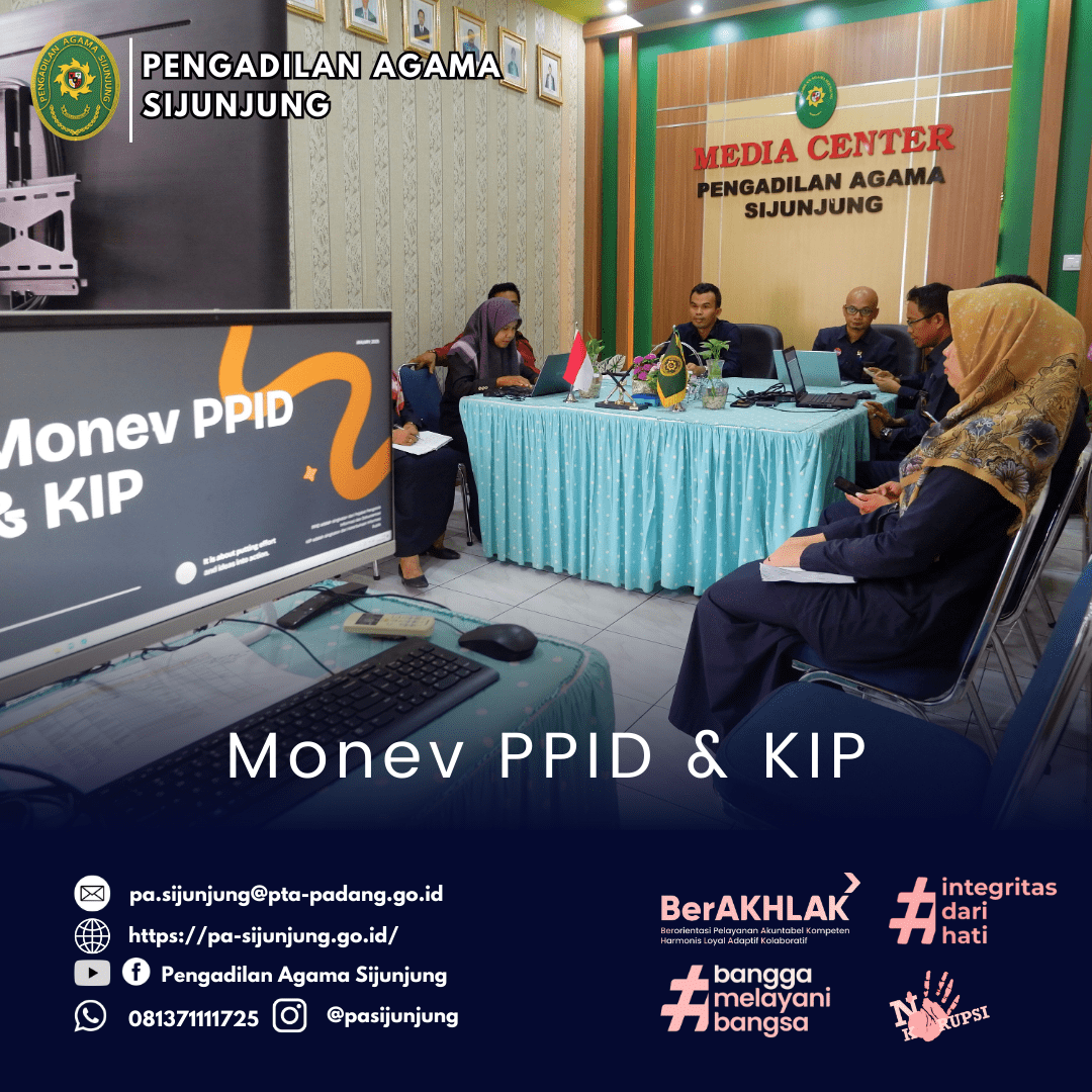 Monev PPID dan KIP di Media Center Pengadilan Agama Sijunjung